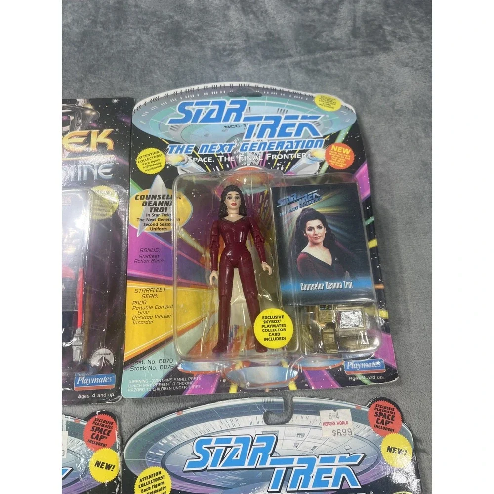Vintage Star Trek DS9 Picard Data Sisko Deanna Lot Of 4 Action Figure Playmates